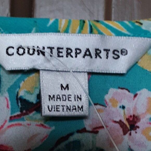 Counterparts Women's M Teal Polyester Top Blouse - Picture 5 of 12